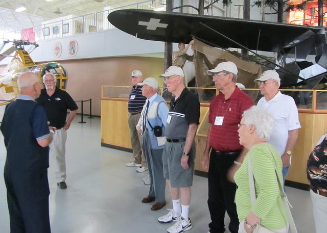 The Docent explains that the Army used to have real airplanes