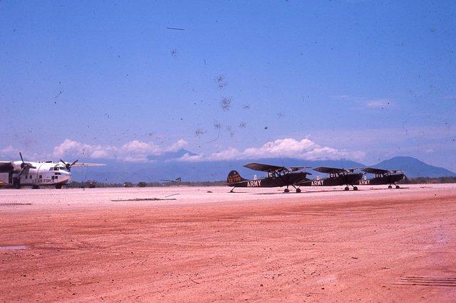 Flight Line-Danang-Hai Van Pass in background-C-119 background left